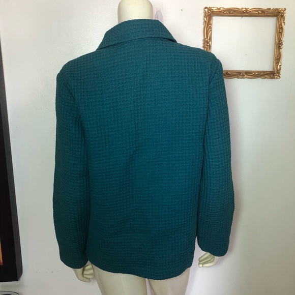 Super retro Cabela’s waffle knit 100% cotton jacket.  Size XL Teal - Picture 2 of 8